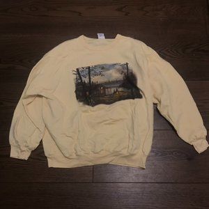 Oversized landscape crewneck sweatshirt